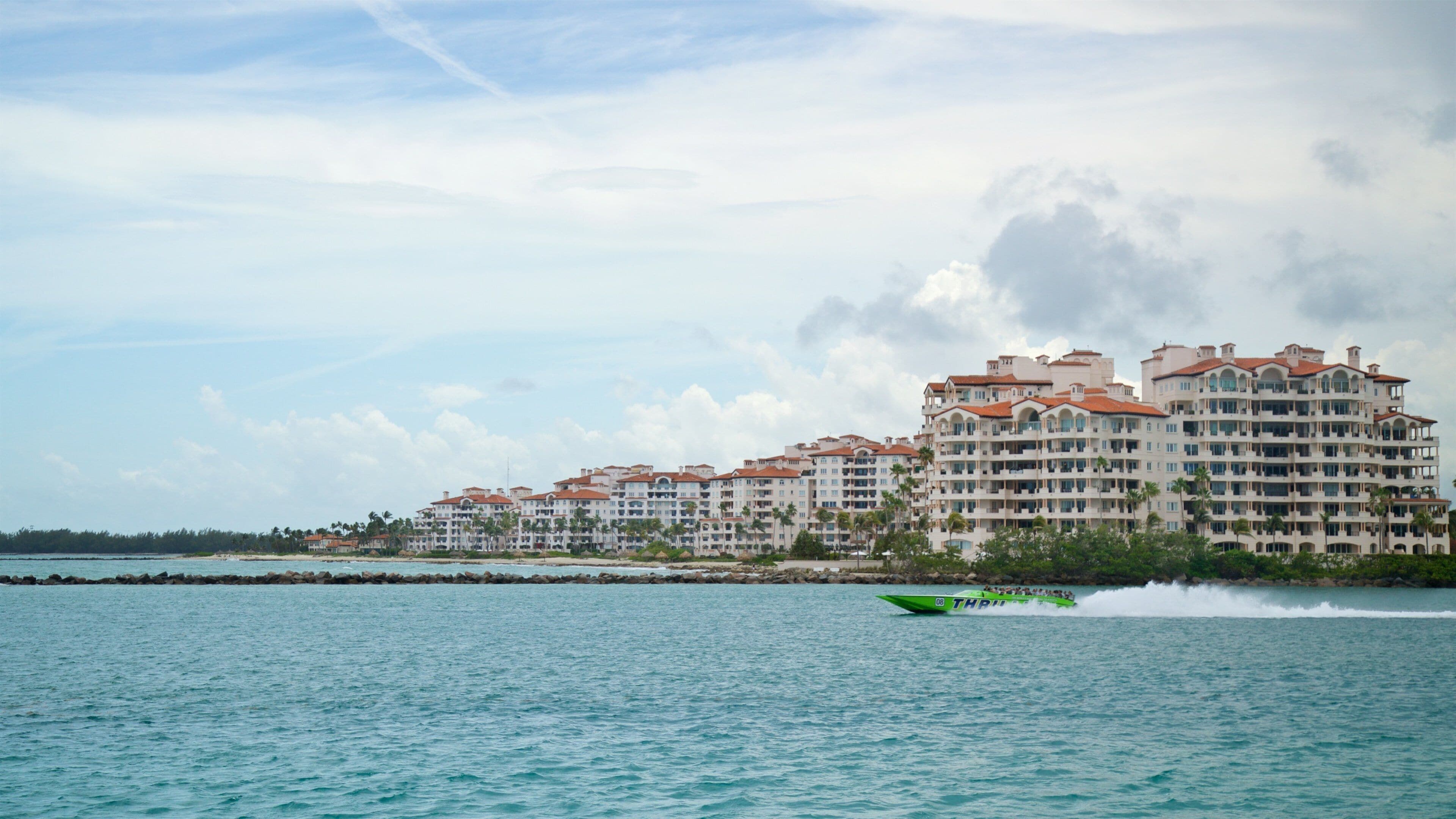 South Pointe Park featuring boating and a coastal town