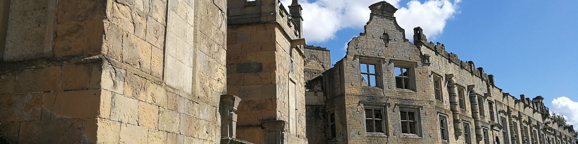 The castle gates and the terrace.
