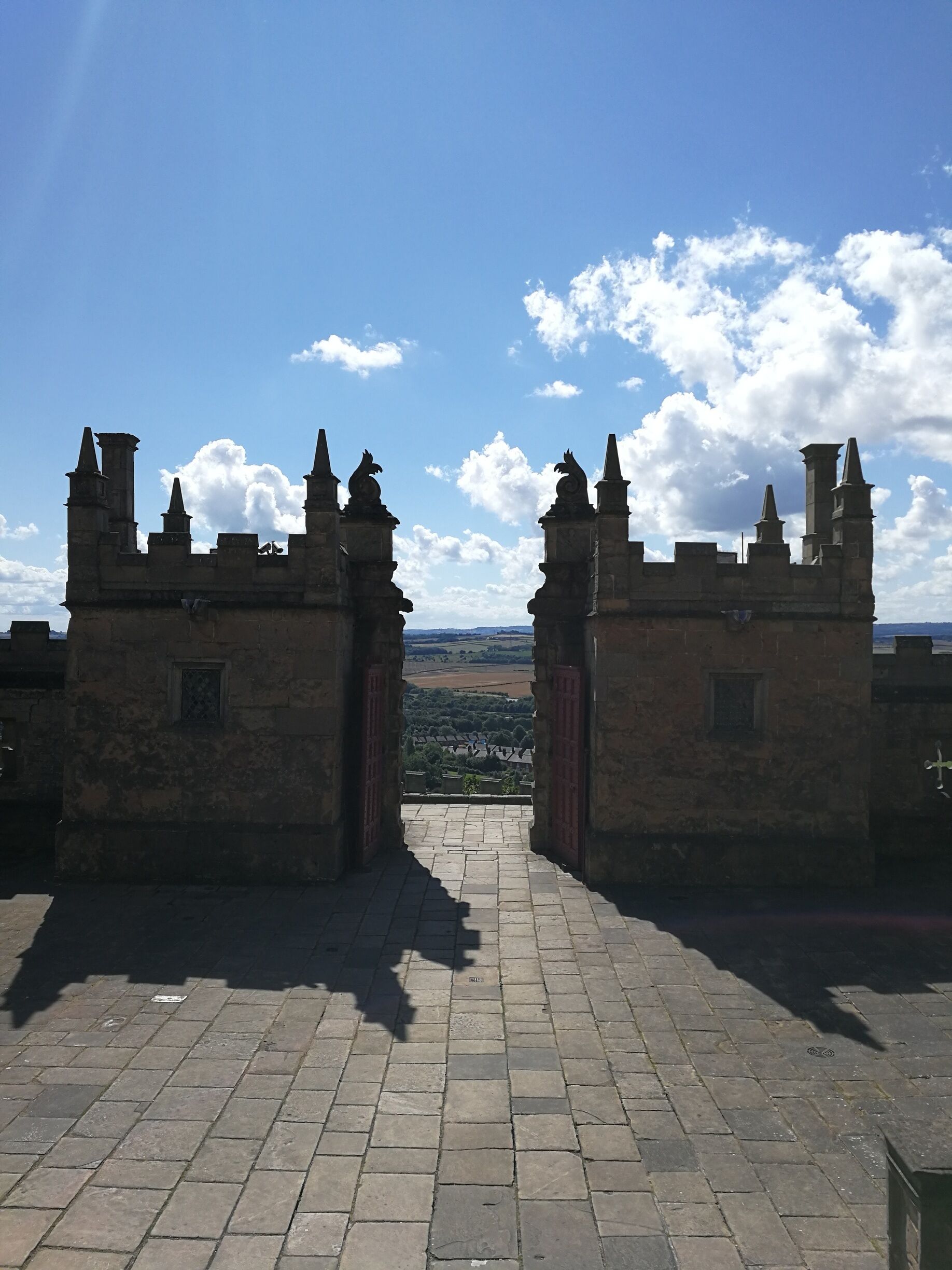 The view through the little castle gates. 