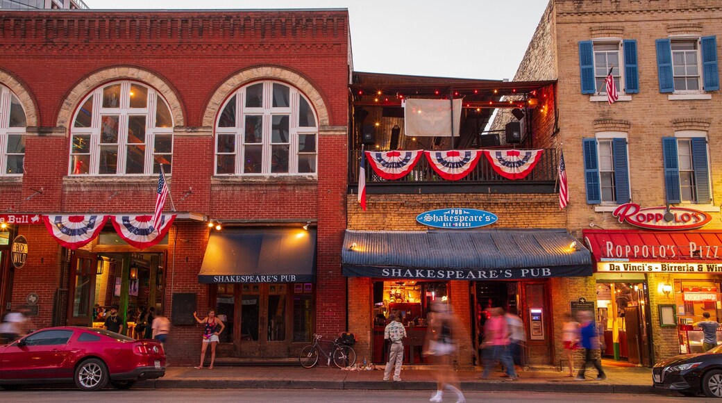 Sixth Street showing street scenes and night scenes