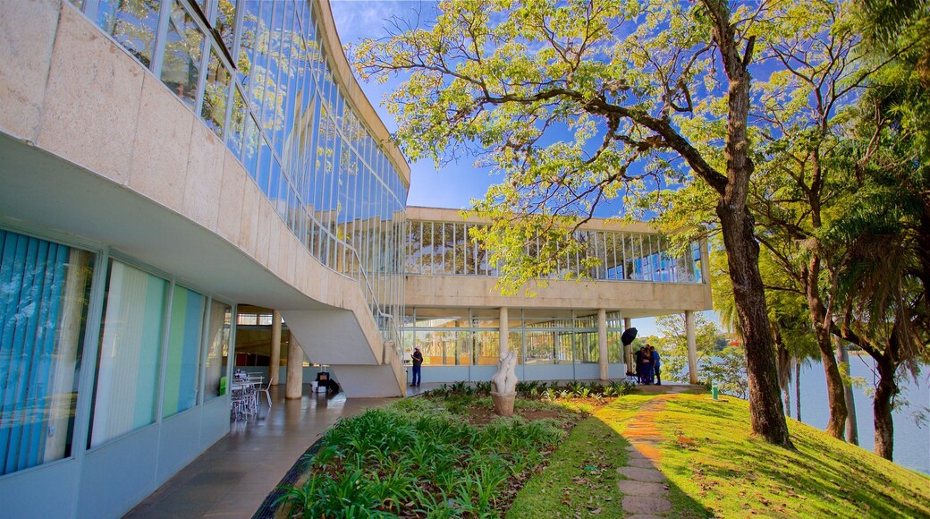 Pampulha Art Museum featuring modern architecture and a garden
