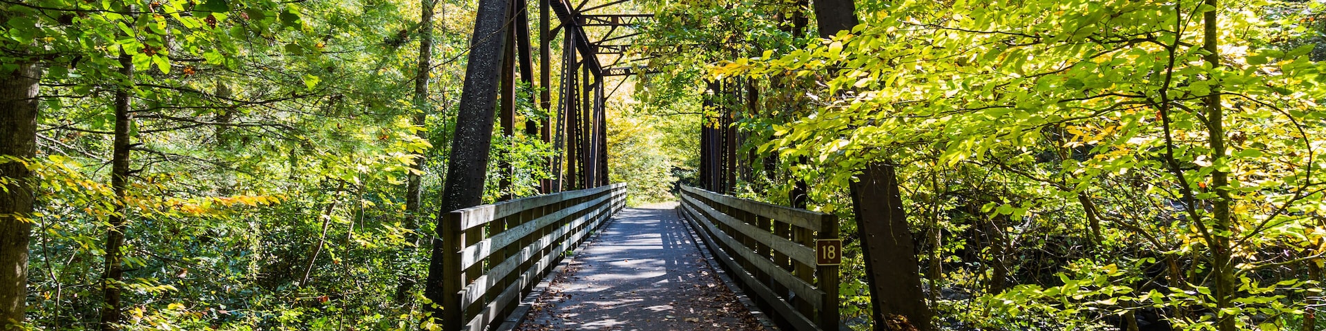 The Virginia Creeper Trail, the most popular bike route in the region. Abingdon, VA, USA
