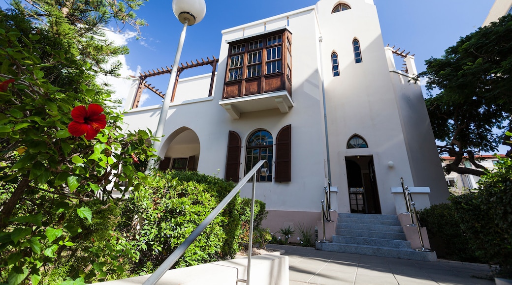 Facade and entrance in Bet Bialik House museum. Tel Aviv, Israel