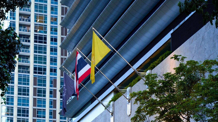 Flags of the World at a Ministry Building in Thailand. Bangkok, Thailand - 08.28.2022