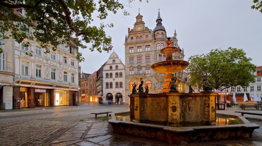 Coal Market showing heritage architecture, a city and a fountain