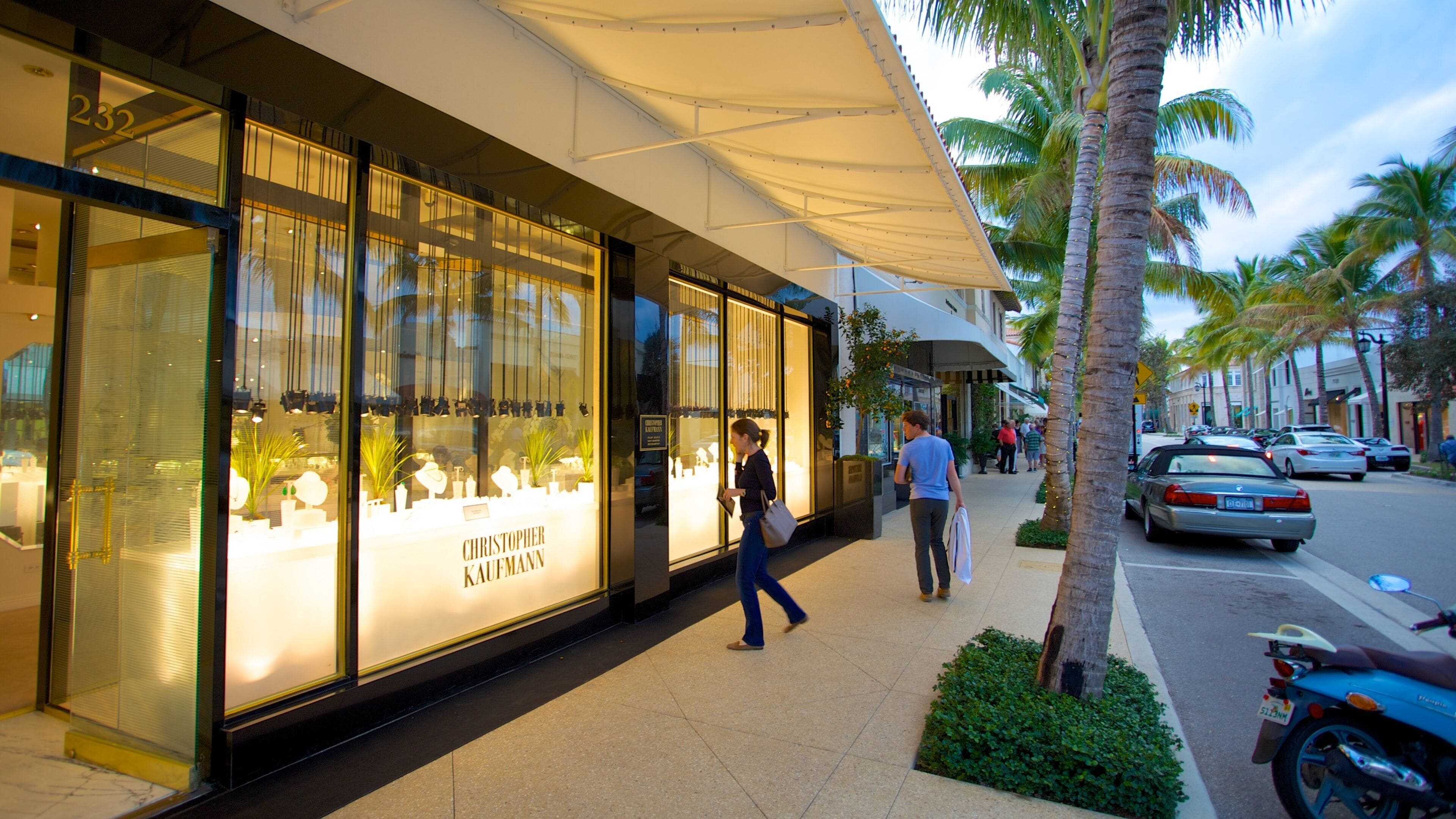 Worth Avenue qui includes ville, shopping et scènes de rue