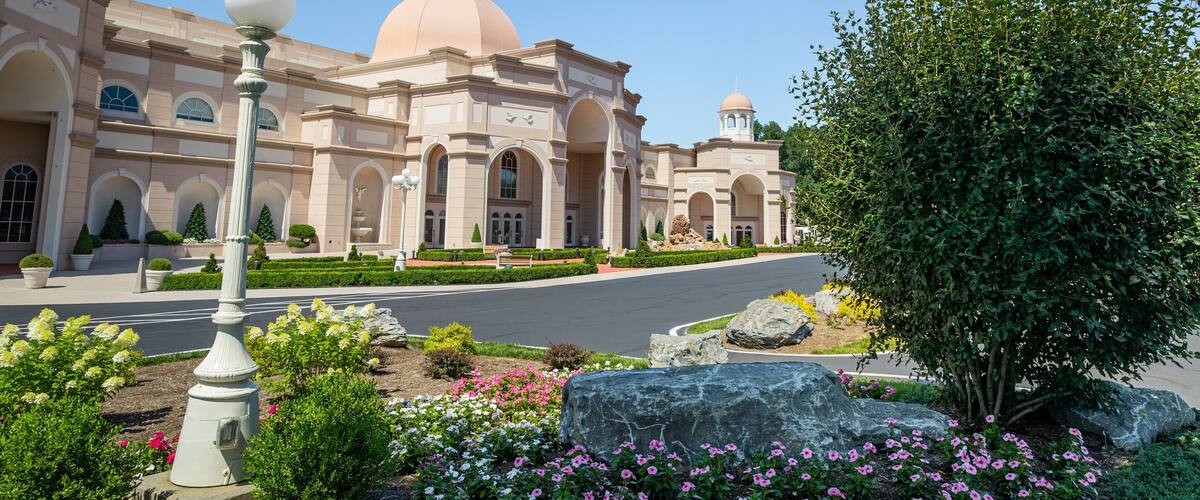 Lancaster featuring heritage architecture, a park and flowers