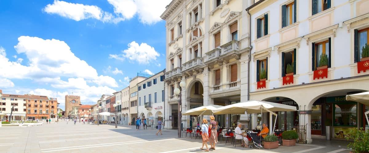 Ferretto Square which includes a square or plaza, outdoor eating and cafe lifestyle