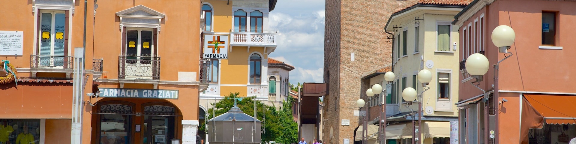 Piazza Ferretto showing street scenes
