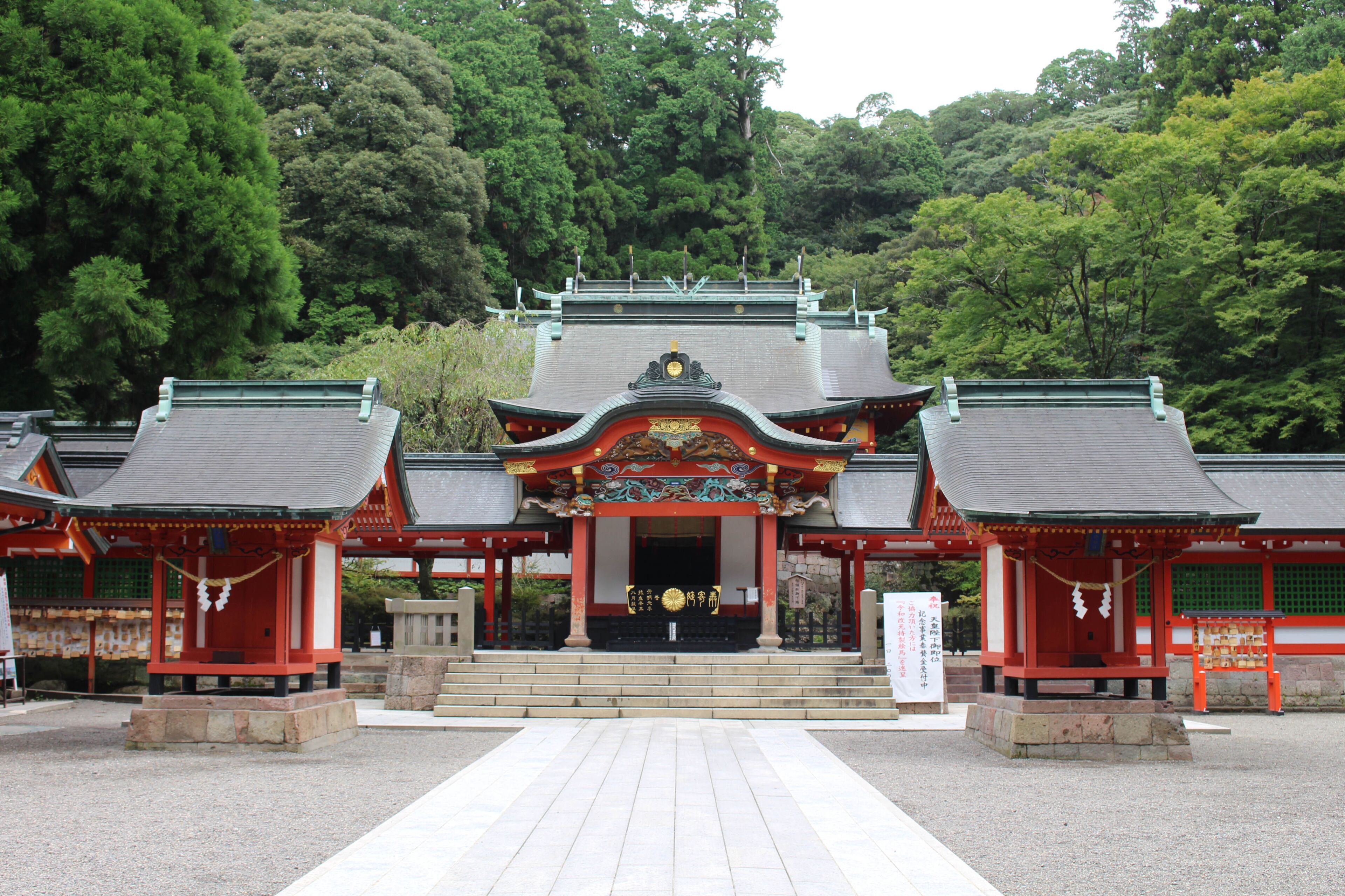 Main temple of Kirishima Jingu Shrine in Kagoshima