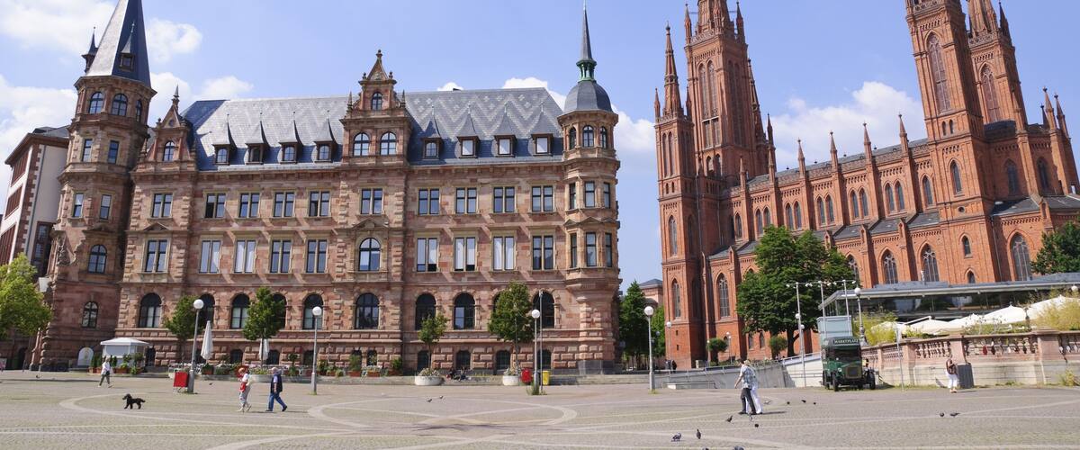 Marktplatz in Wiesbaden, Germany; Shutterstock ID 83432341