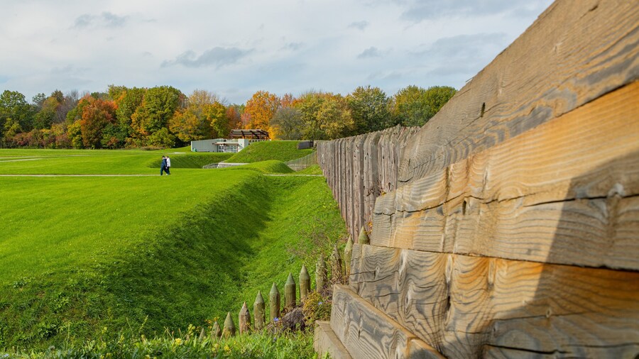 Fort George National Historic Site featuring a garden and heritage elements as well as a couple