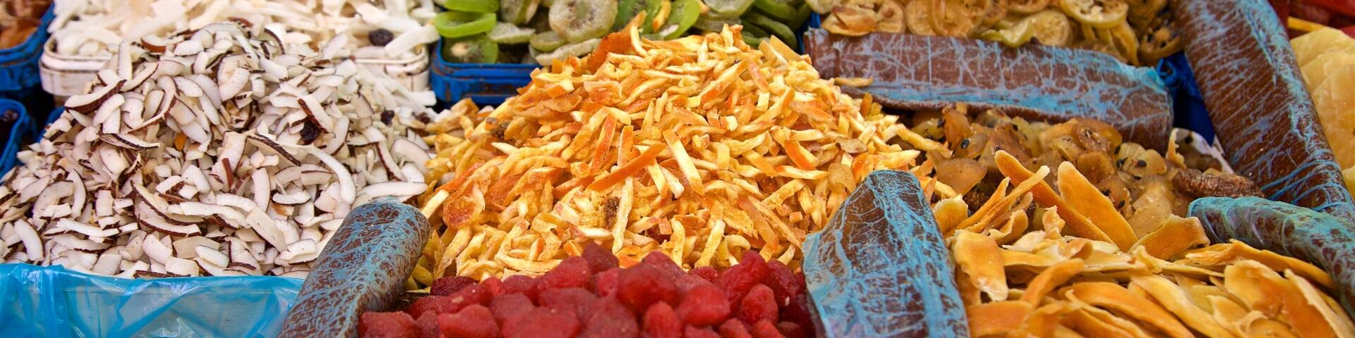 Carmel Market which includes food and markets