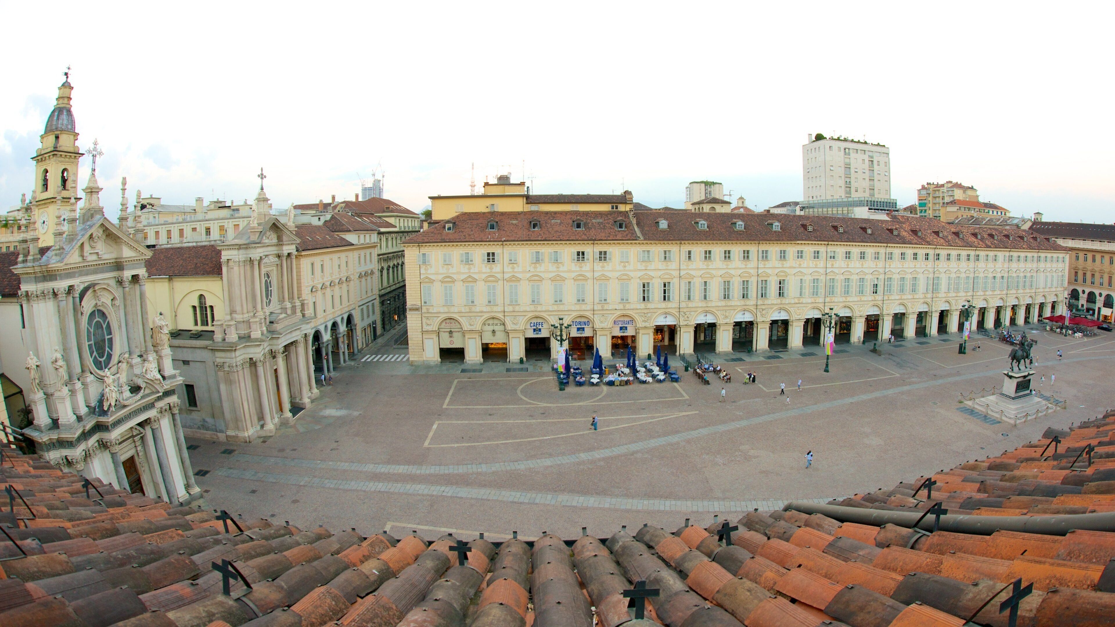 Piazza San Carlo which includes a square or plaza, religious elements and a city