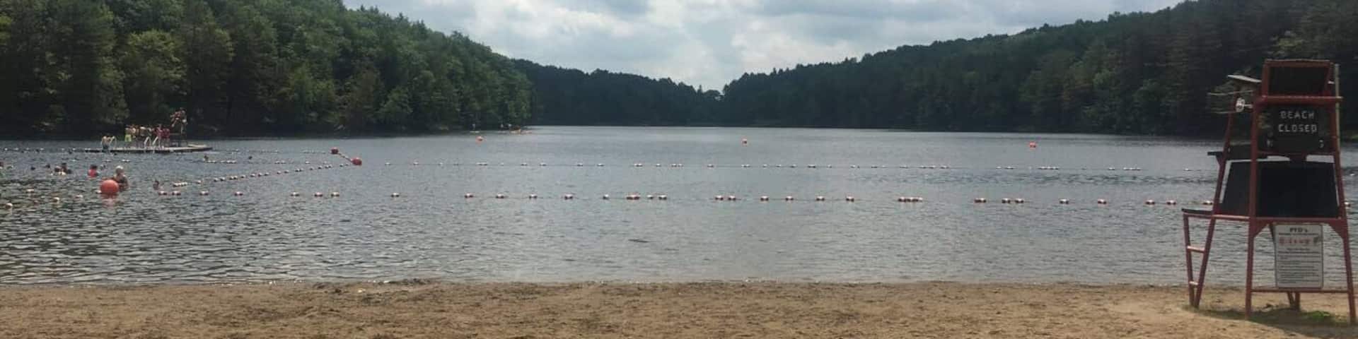 love camping at this state park!! can take a walk around the water, kayak, or swim