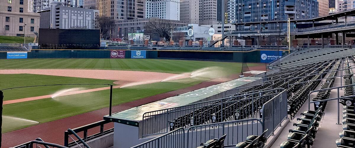 Charlotte north carolina city skyline from bbt ballpark