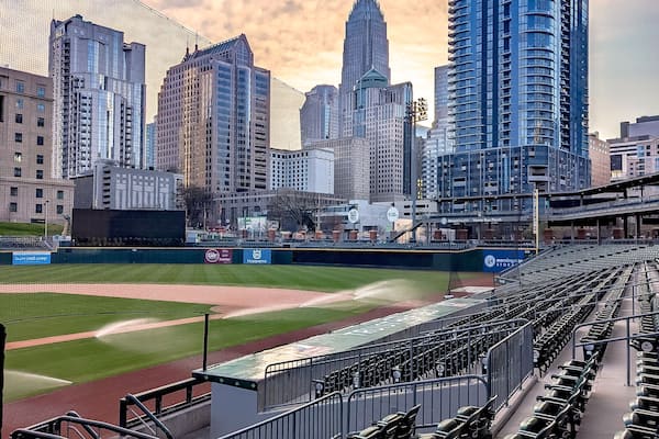 Charlotte north carolina city skyline from bbt ballpark