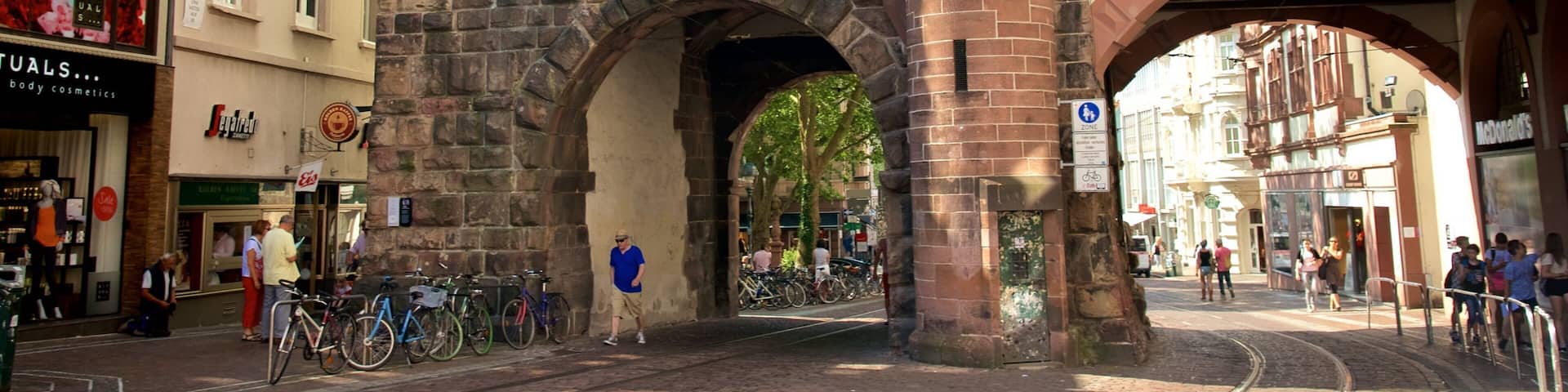 Martinstor Gate featuring a small town or village and street scenes