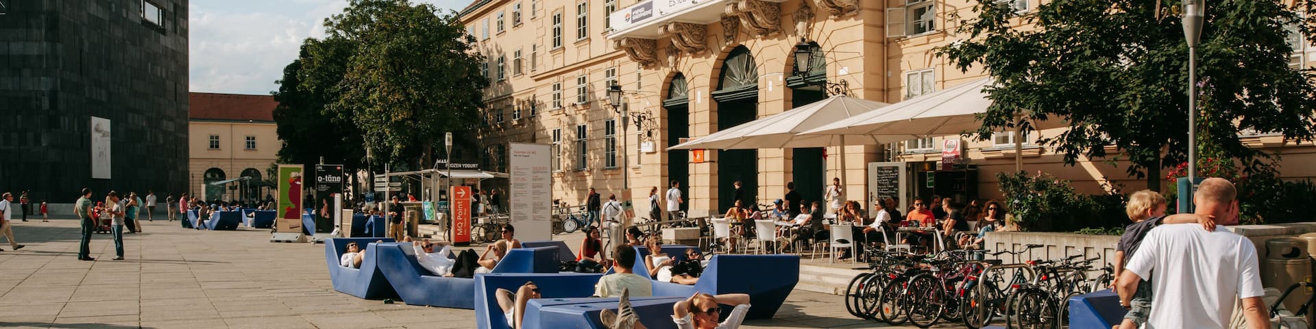 MuseumsQuartier featuring street scenes