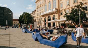 MuseumsQuartier featuring street scenes