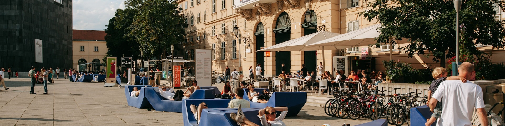 MuseumsQuartier featuring street scenes