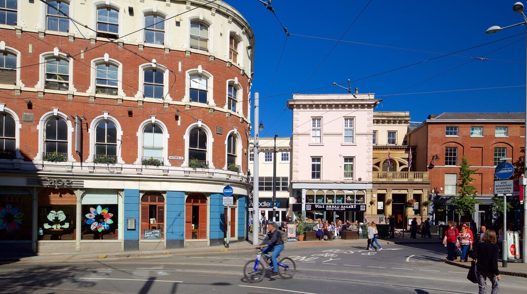 Lace Market showing a city, road cycling and street scenes