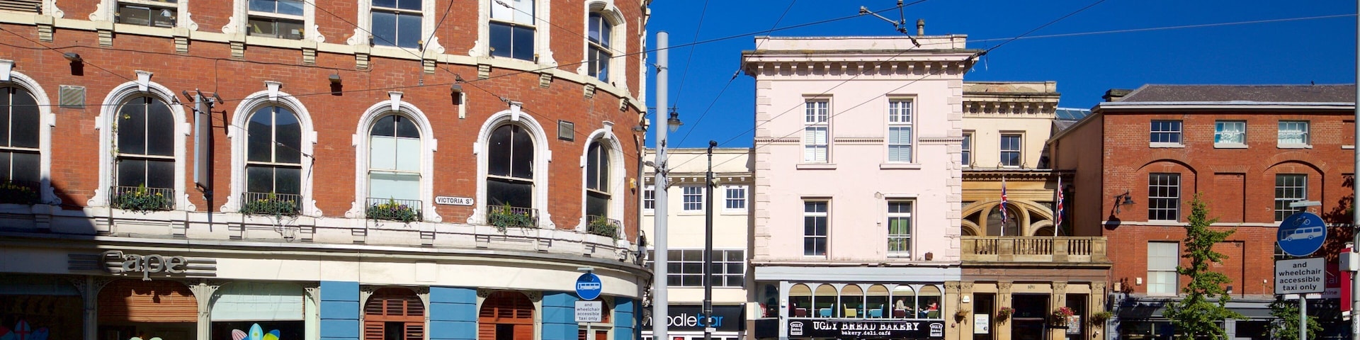 Lace Market showing a city, road cycling and street scenes