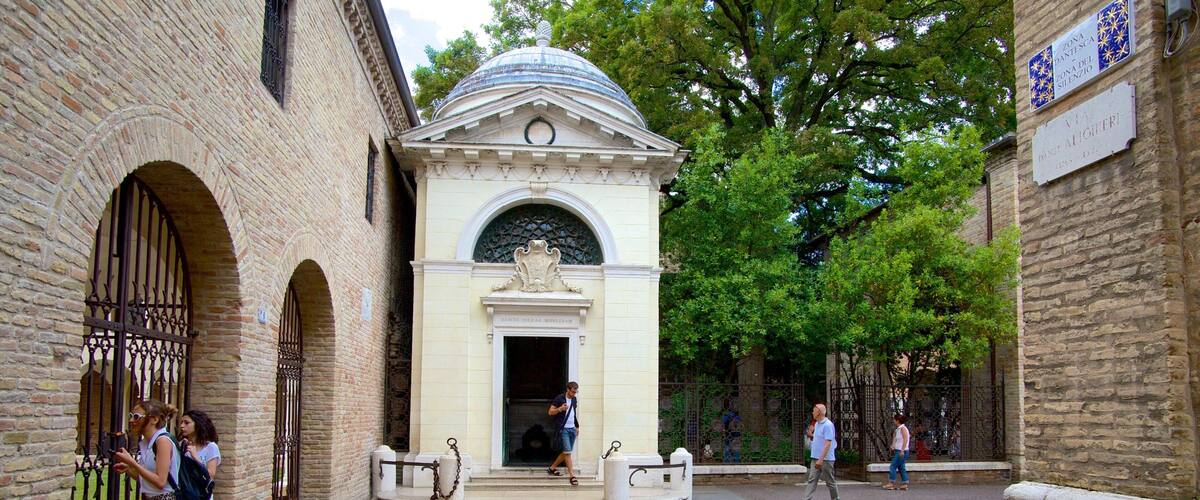 Dante Alighieri\'s Tomb featuring heritage elements and street scenes