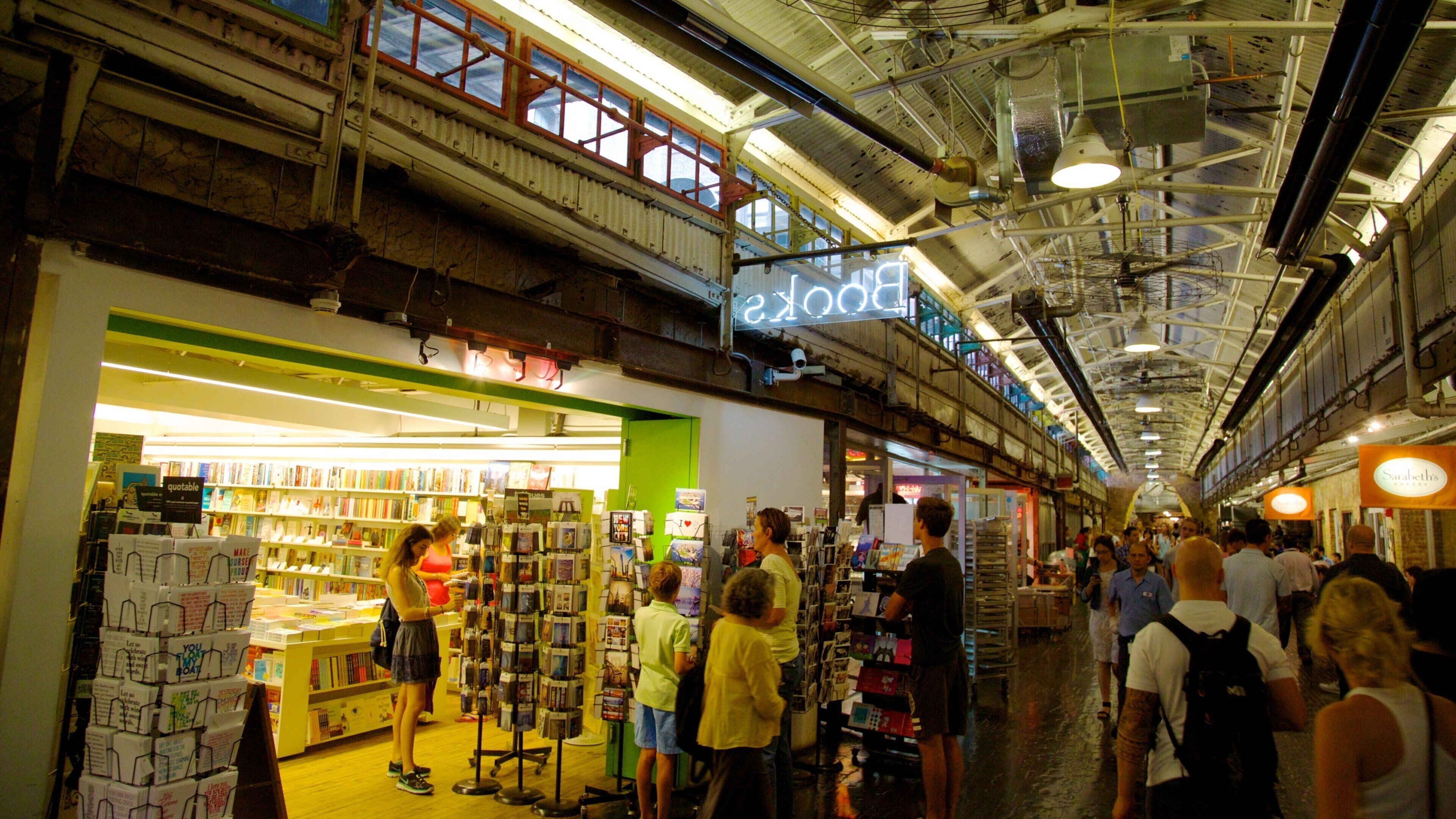 Chelsea Market som omfatter interiør, markeder og shopping