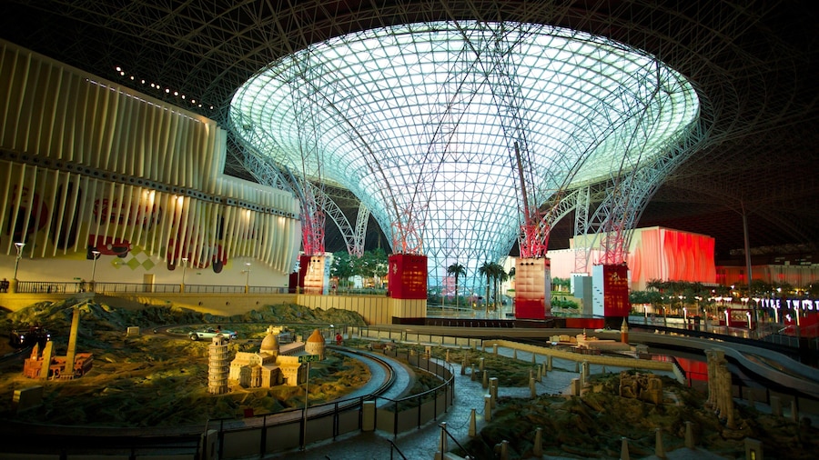 Ferrari World featuring interior views and modern architecture