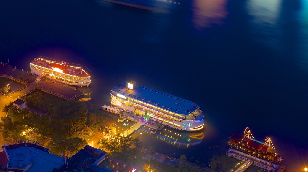 Saigon River showing a river or creek, cruising and night scenes