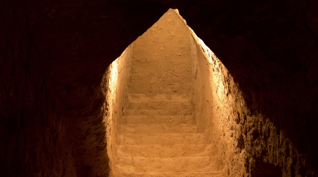 Great Pyramid of Cholula featuring interior views and building ruins