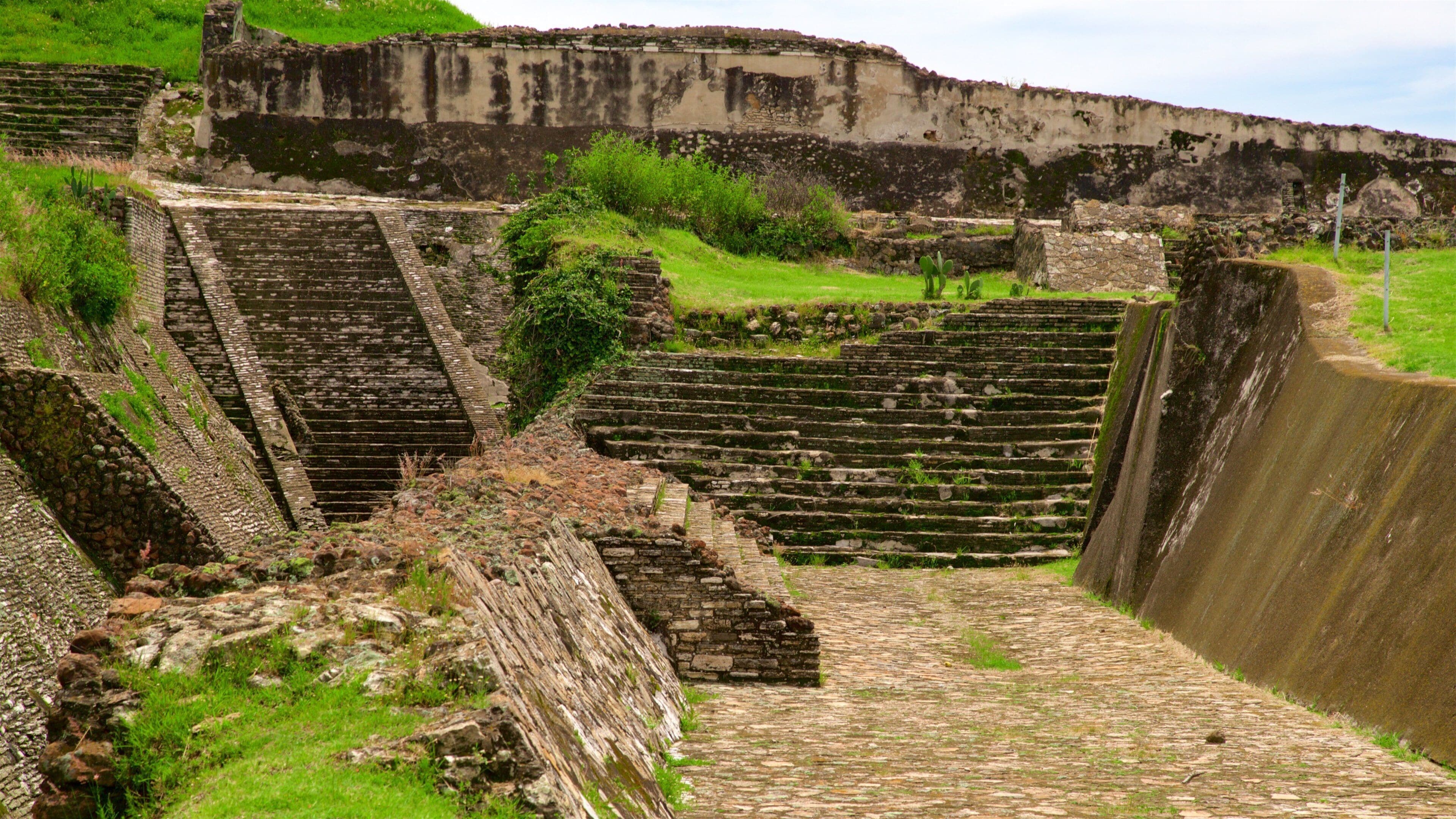 Great Pyramid of Cholula showing heritage elements and building ruins