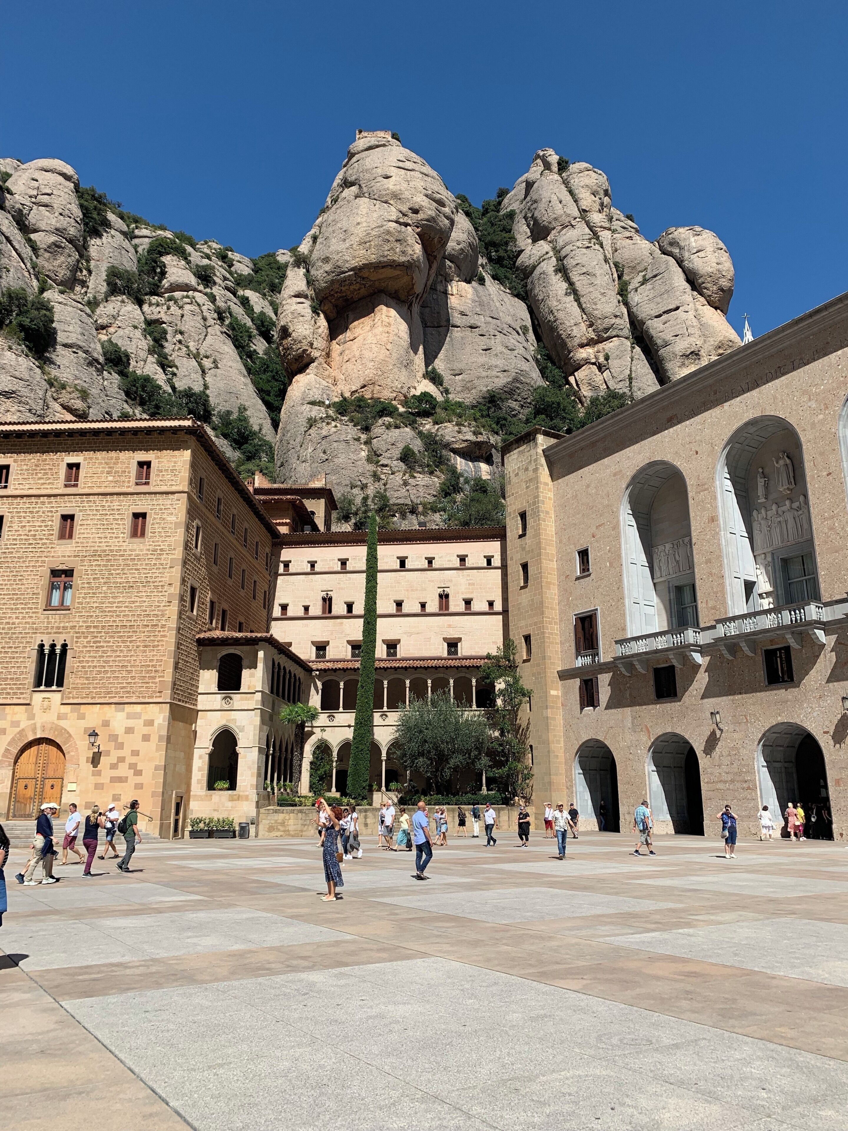 The pink conglomerate rock is most impressive.