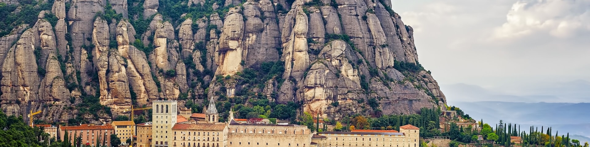 Santa Maria de Montserrat monastery. Monastery on mountain near Barcelona, in Catalonia