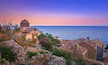 The medieval "castletown" of Monemvasia, often called "The Greek Gibraltar", Lakonia, Peloponnese, Greece