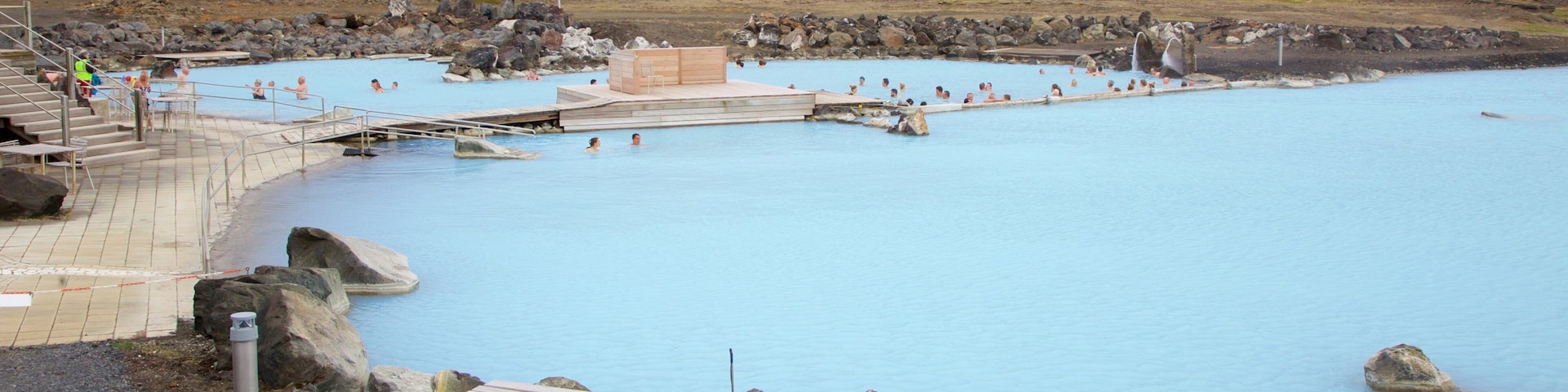 Myvatn Nature Baths showing a luxury hotel or resort and a hot spring