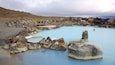 Myvatn Nature Baths which includes a hot spring and rocky coastline