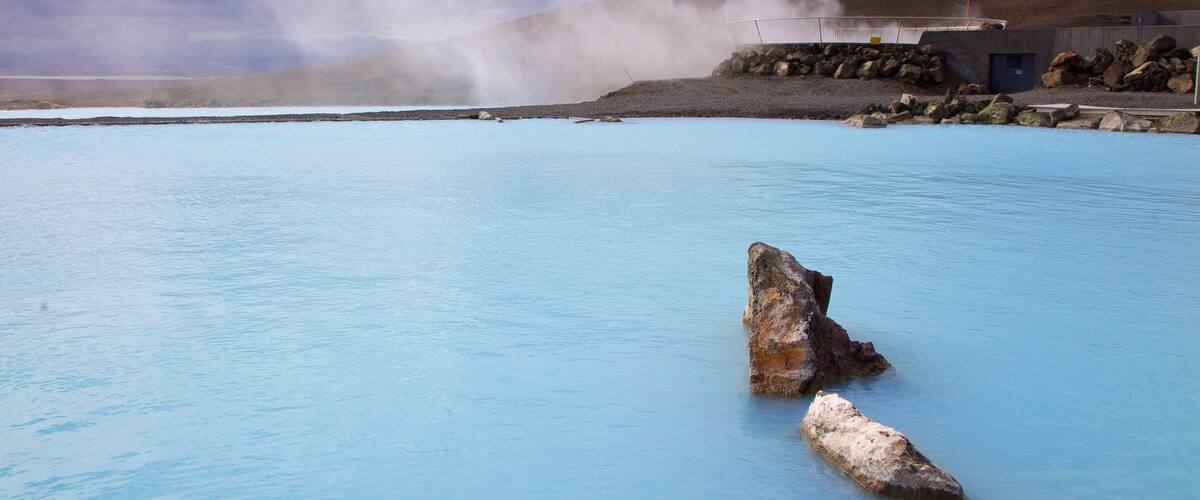 Myvatn Nature Baths showing a hot spring