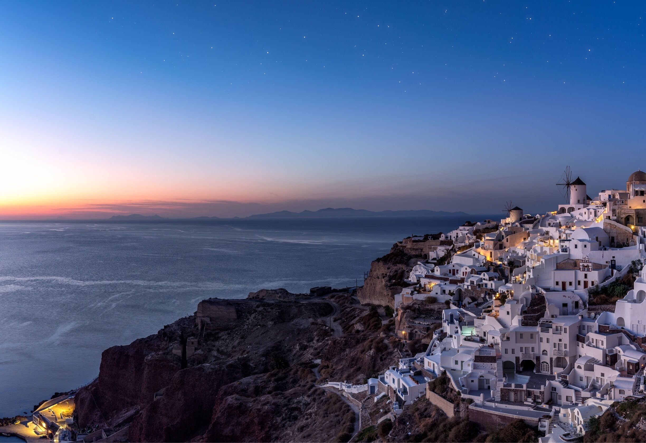 Santorini put on the show. 