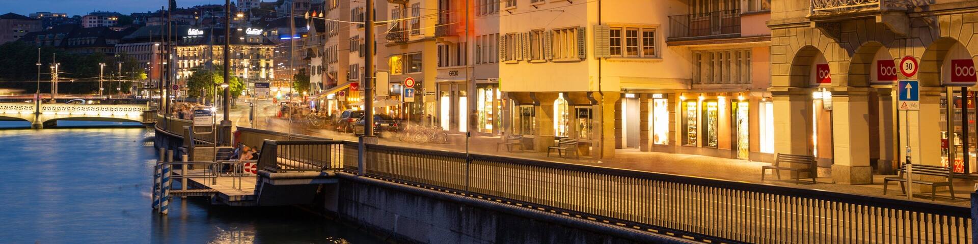 Old Town which includes night scenes and a bay or harbor