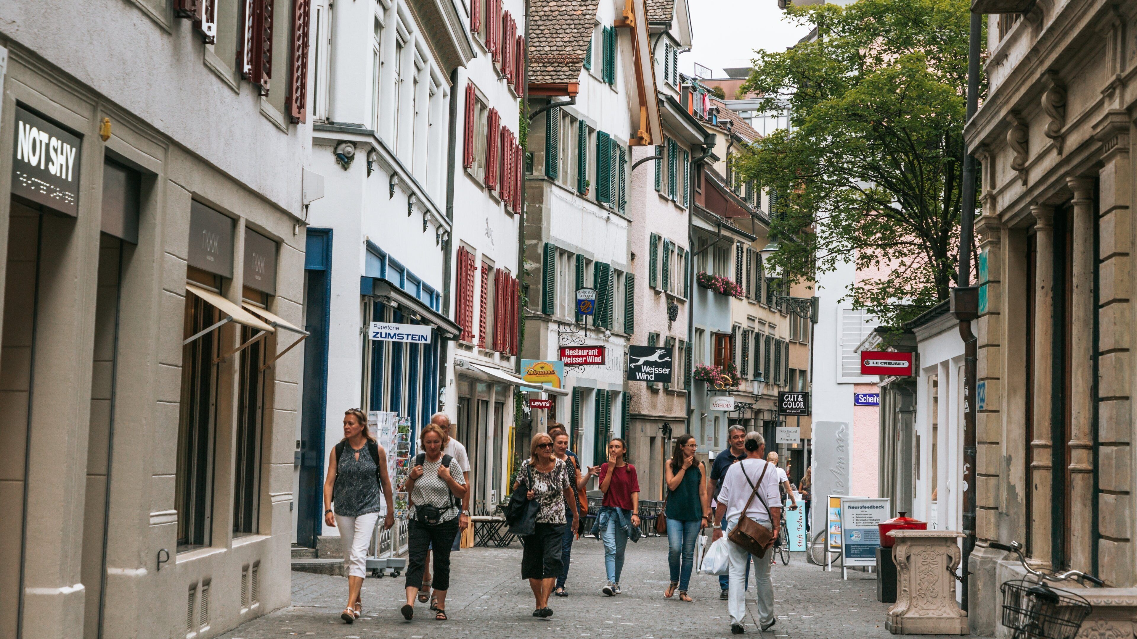 Old Town Zürich which includes a city and street scenes