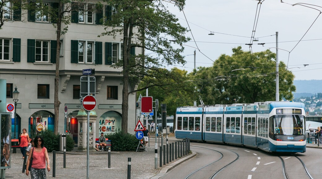 Old Town Zürich which includes railway items