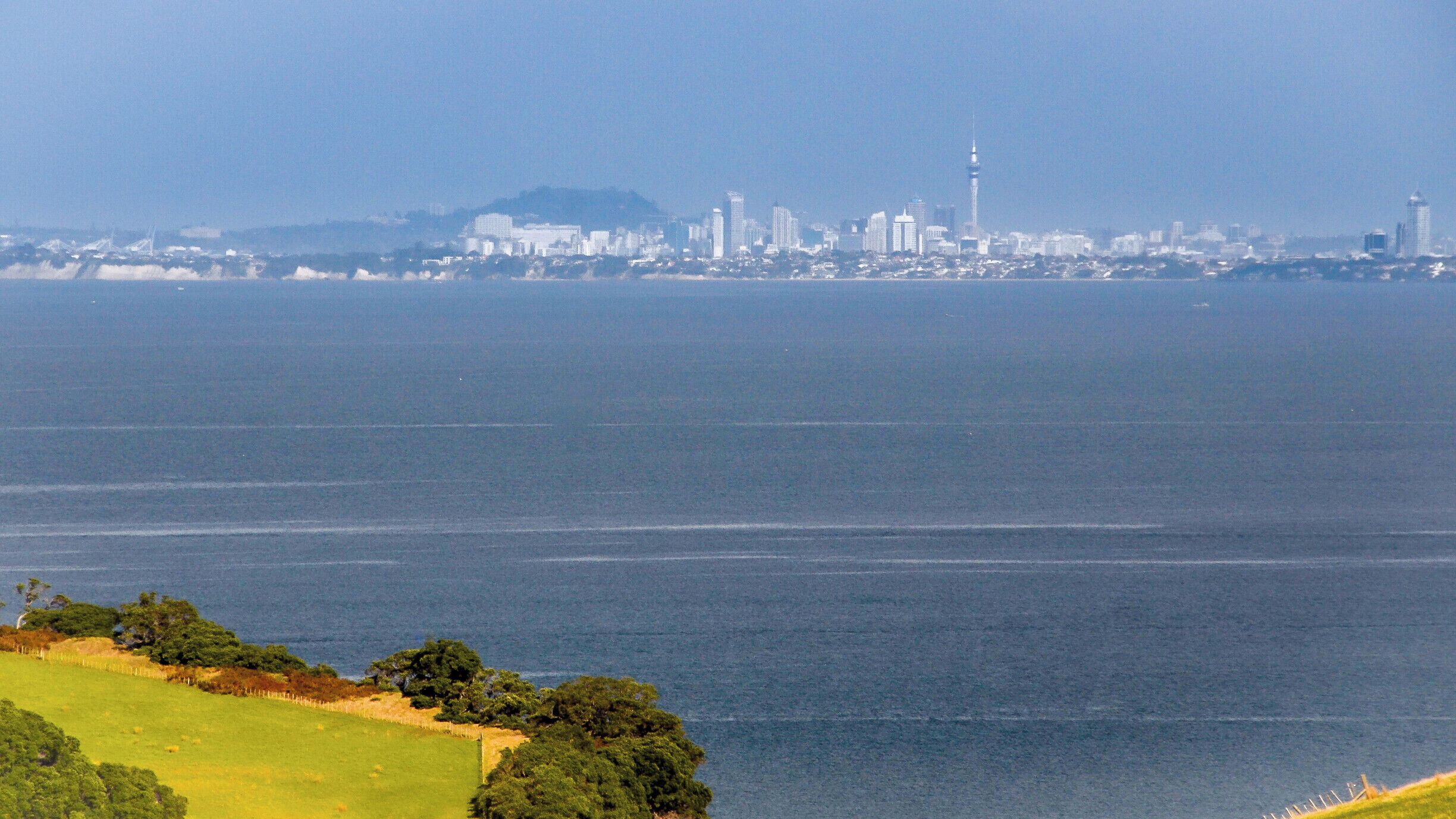The view of Auckland from Shakespear Regional Park, New Zealand