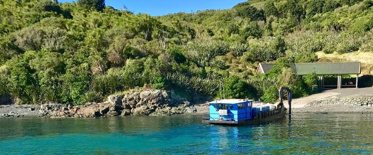 A barge waiting to be loaded at Tiritiri Matangi. Just a short boat or ferry ride from Auckland city this island is a pristine DOC site and has some amazing bird watching opportunities and walking trails. #LifeAtExpedia