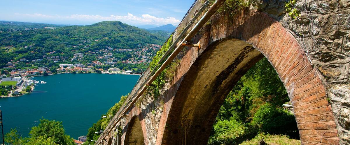 Como-Brunate Funicular which includes a bay or harbor and a bridge