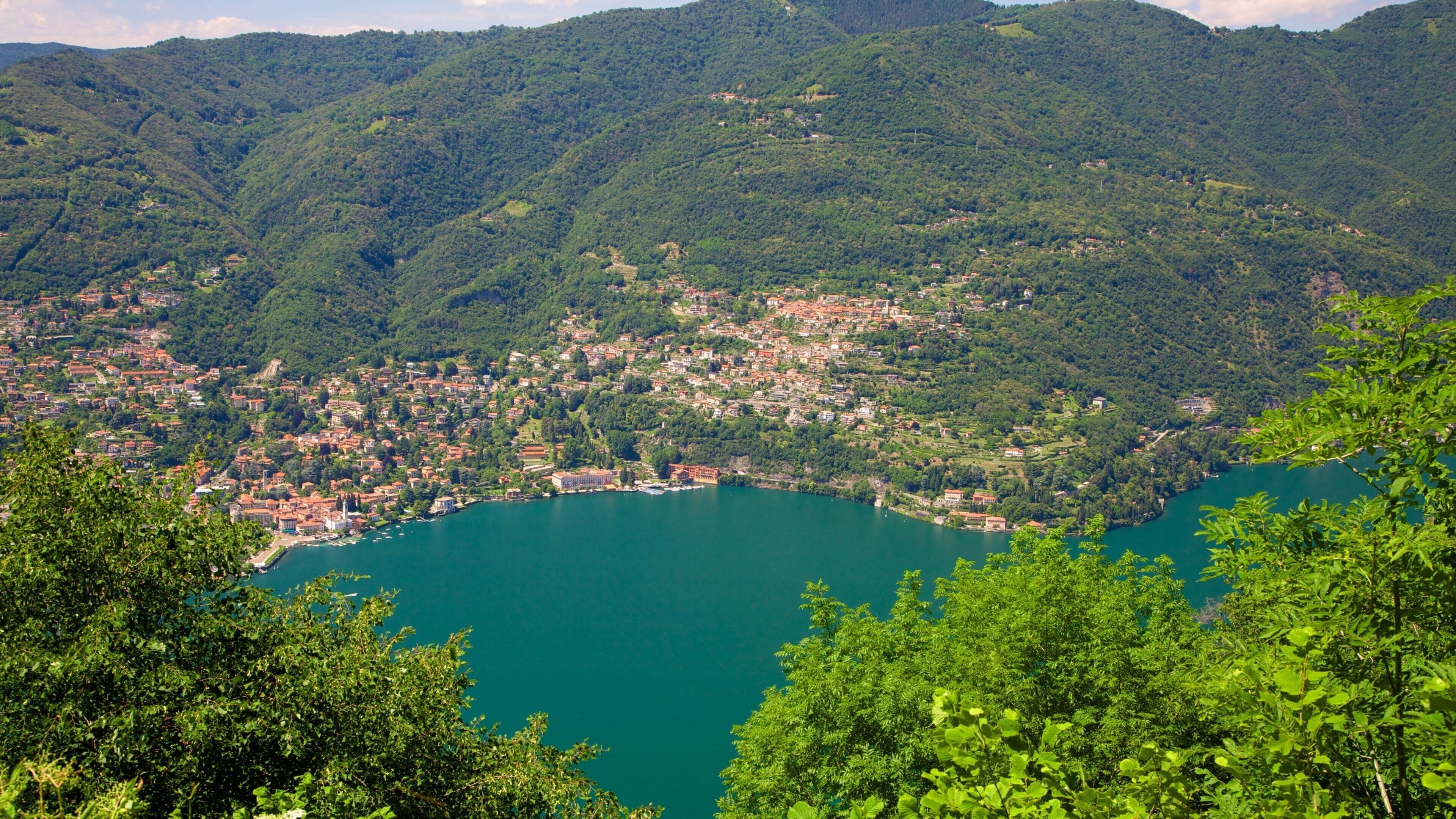 Como-Brunate Funicular featuring a coastal town