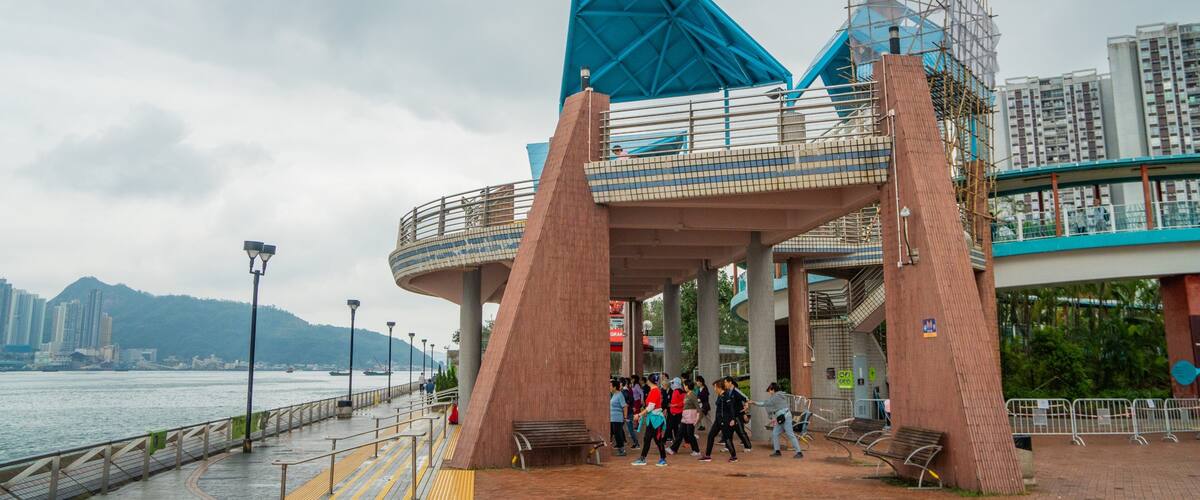 The Grand Promenade featuring a bay or harbor