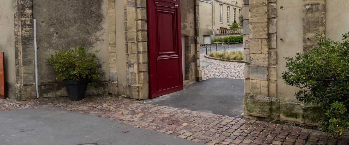 Entrance to the Bayeaux tapestry museum, Bayeaux, Normandy
