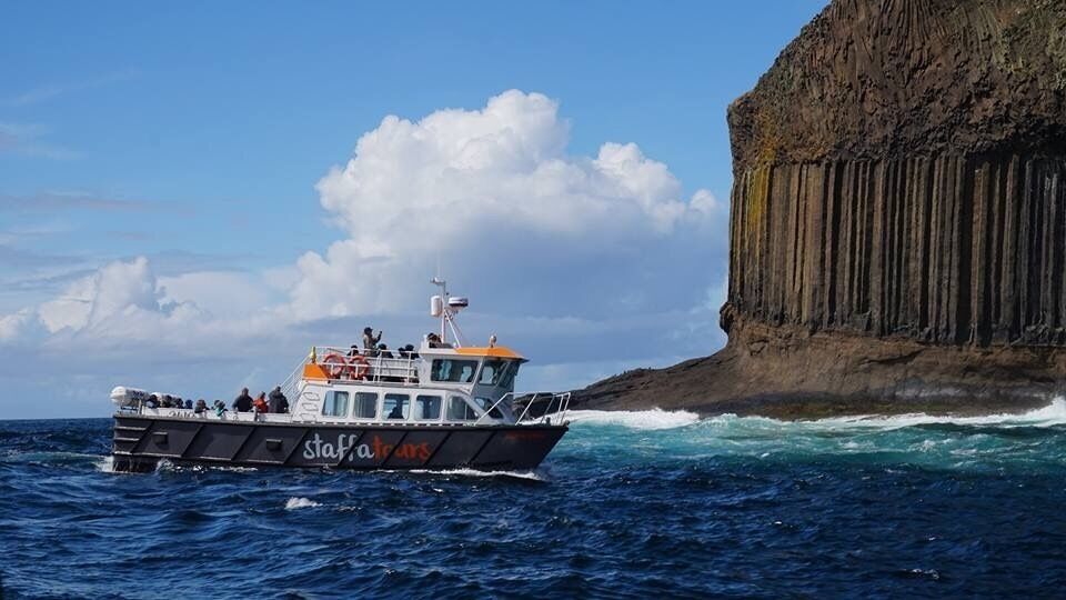 About to land on Staffa in Scotland